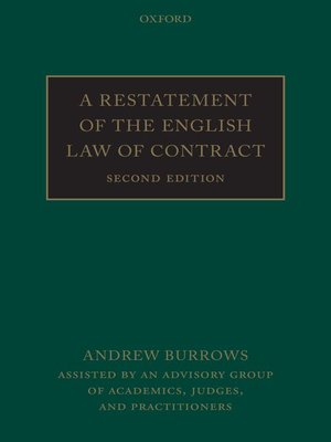 cover image of A Restatement of the English Law of Contract